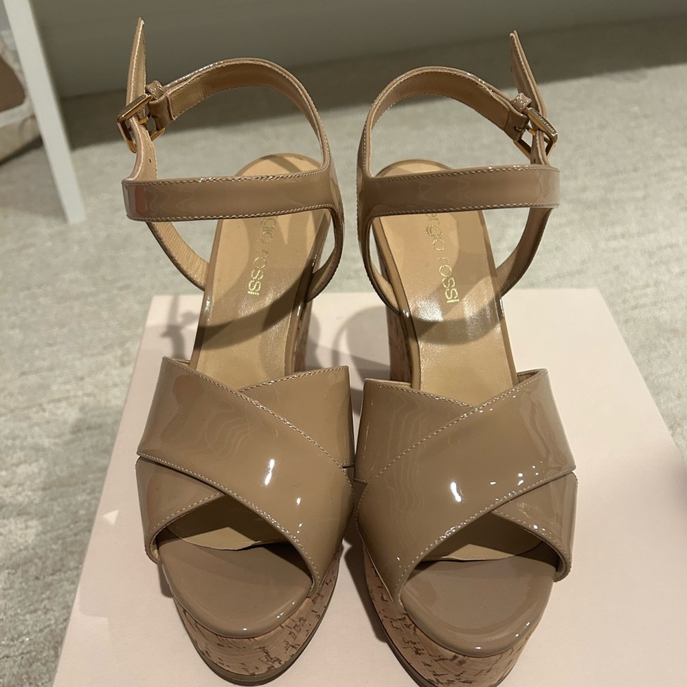 Sergio Rossi Patent Leather Wedge